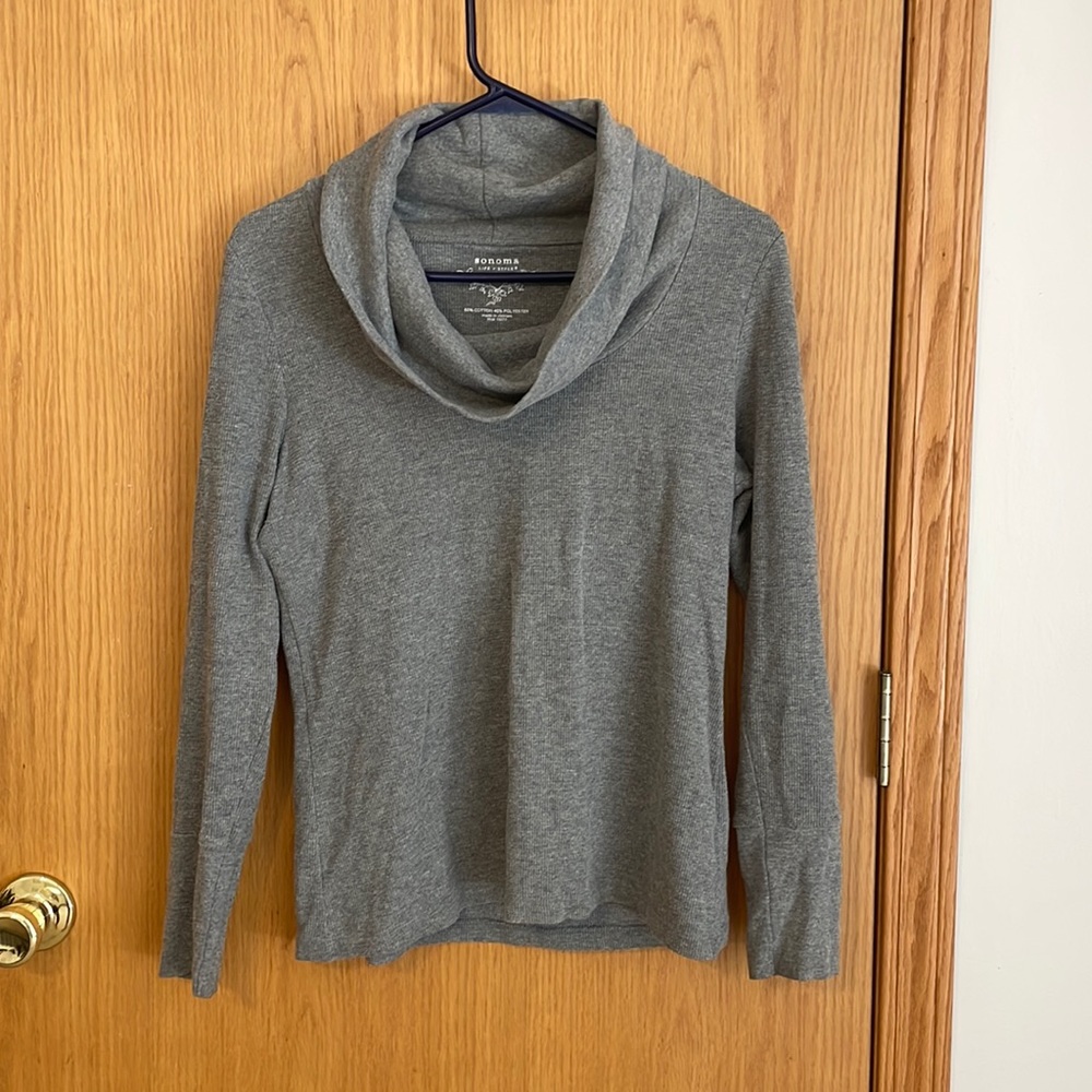 Gray cowl neck thermal shirt